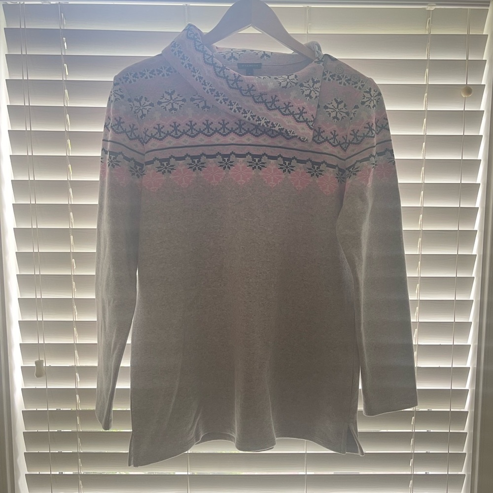 Talbots Button Shoulder Fair Isle Pullover - M - image 3